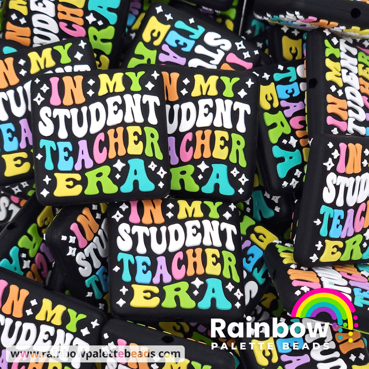 In My Student Teacher Era Exclusive Silicone Focal Bead Pastel Rainbow Beads