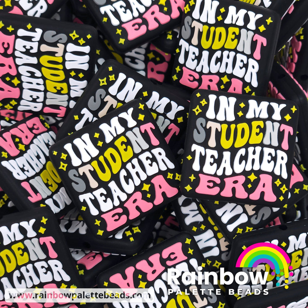 In My Student Teacher Era Exclusive Silicone Focal Bead Pencil Color Pattern Beads