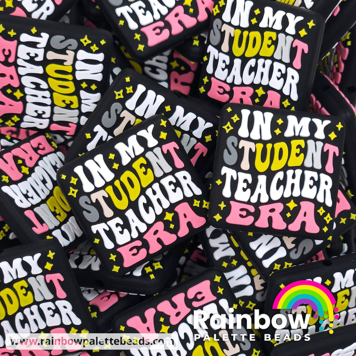 In My Student Teacher Era Exclusive Silicone Focal Bead Pencil Color Pattern Beads