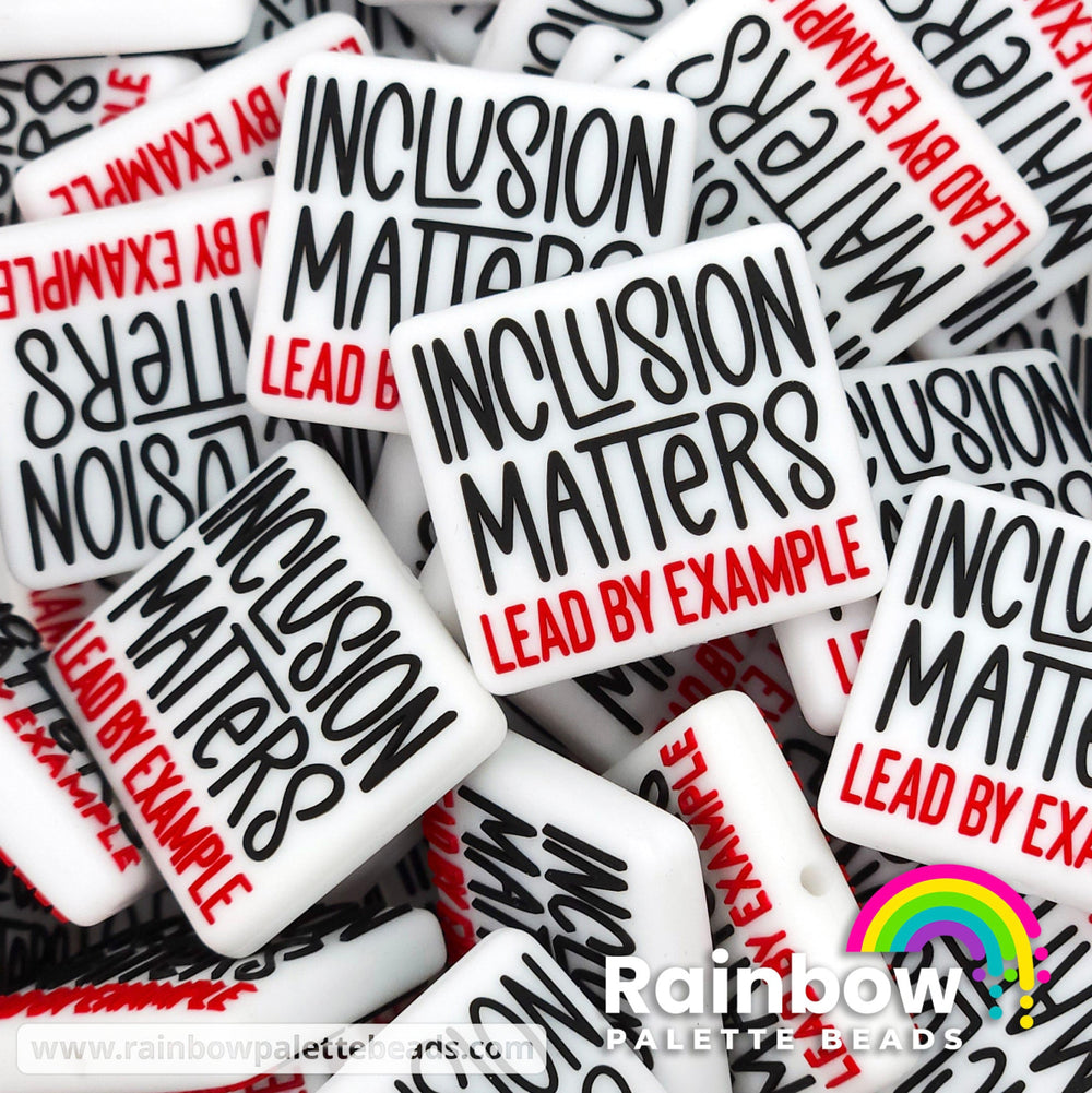 Inclusion Matters - Lead by Example Exclusive Silicone Focal Bead Black/White/Red Beads