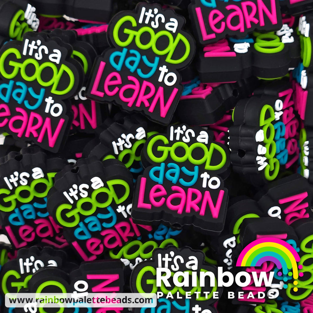 It’s a Good Day to Learn Exclusive Silicone Focal Bead Black / Single Bead Beads