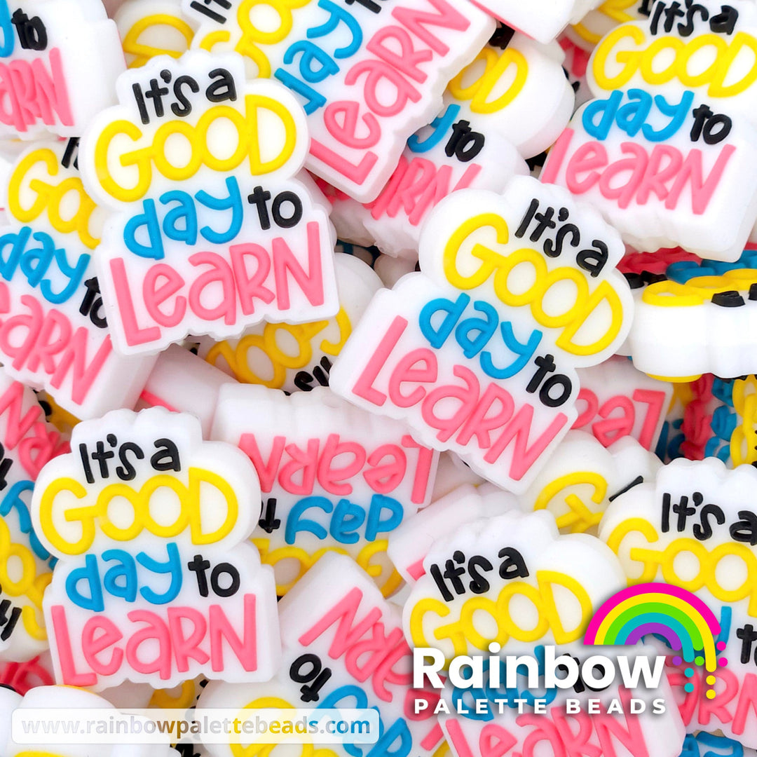 It’s a Good Day to Learn Exclusive Silicone Focal Bead White Bold (discontinued) / Single Bead Beads