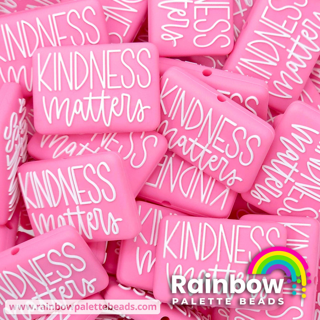 Kindness Matters Exclusive Silicone Focal Bead Pink Beads