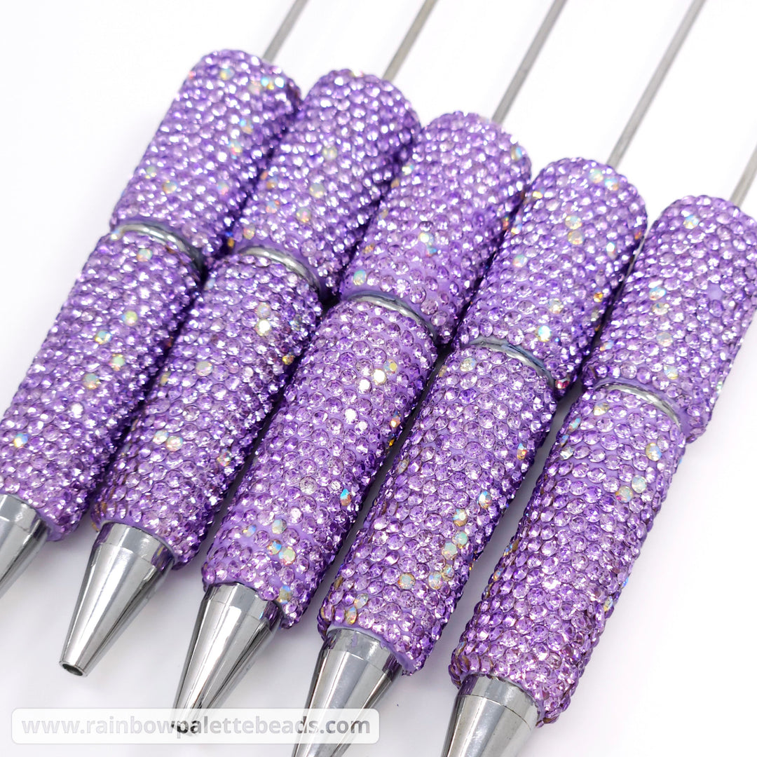 Lavender Purple Sparkle Full Rhinestone Beadable Diamond Pen