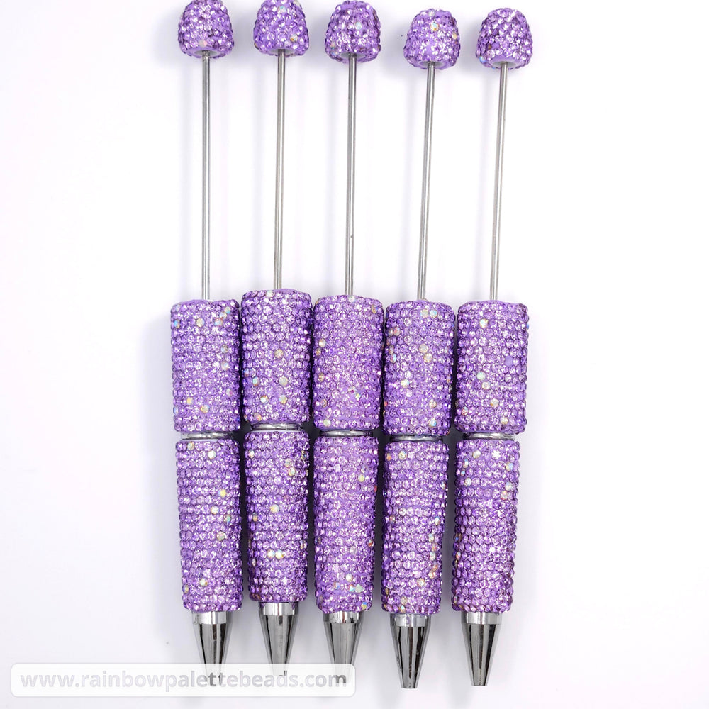 Lavender Purple Sparkle Full Rhinestone Beadable Diamond Pen