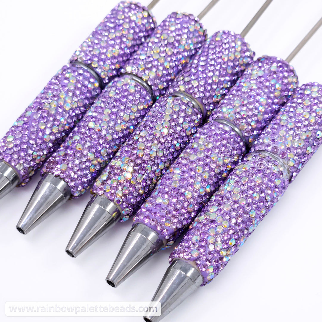 Lavender Sparkle Fully Covered Rhinestone Beadable Diamond Pen