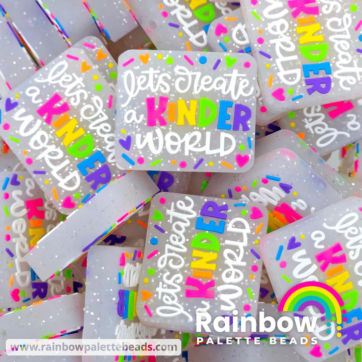 Let’s Create a Kinder World Exclusive Silicone Focal Bead Neon/Jelly Glitter Beads