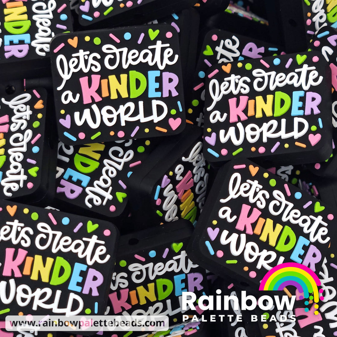 Let’s Create a Kinder World Exclusive Silicone Focal Bead Pastel/Black Beads