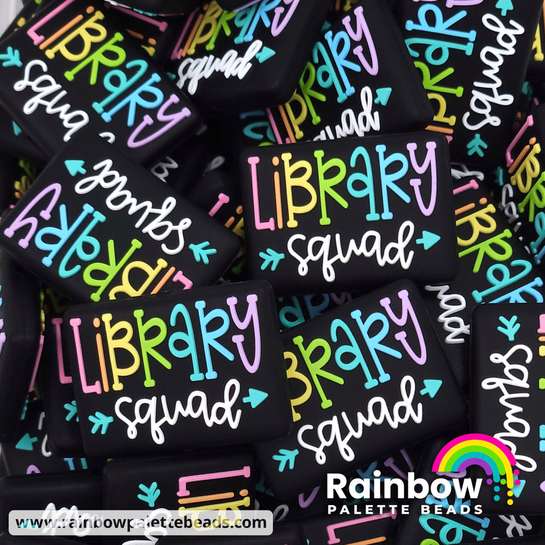 Library Squad Exclusive Silicone Focal Bead Pastel Rainbow Beads
