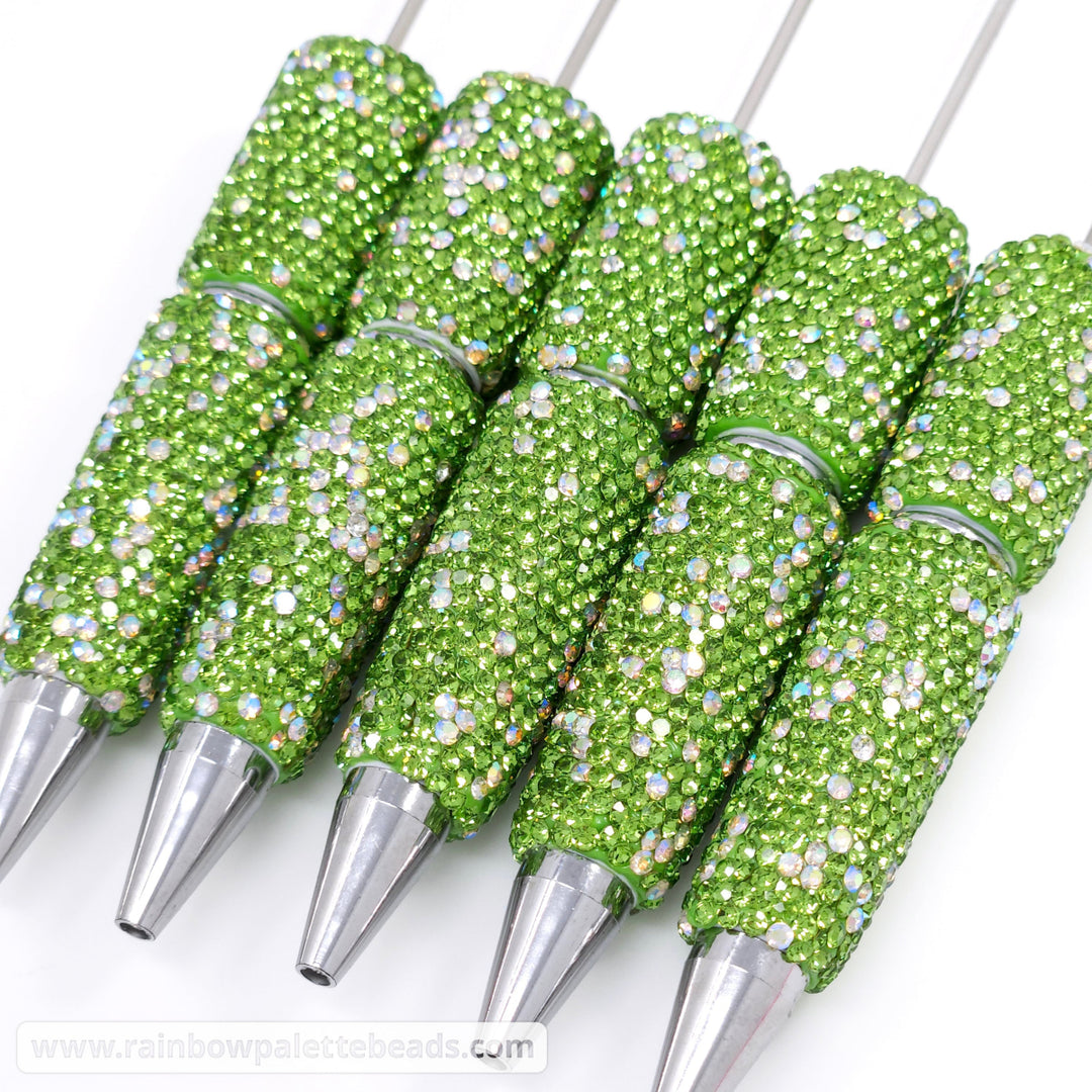 Lime Green Sparkle Full Rhinestone Beadable Diamond Pen