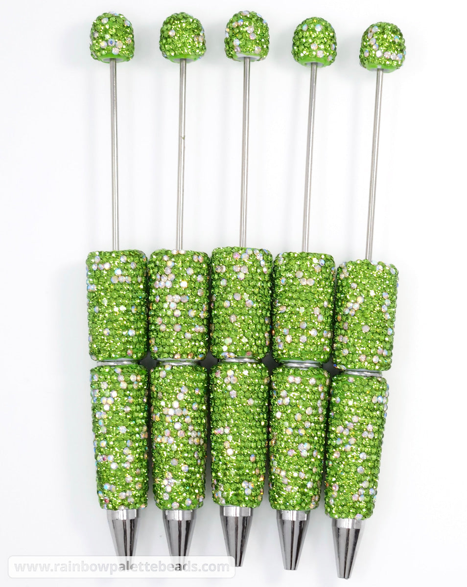 Lime Green Sparkle Full Rhinestone Beadable Diamond Pen