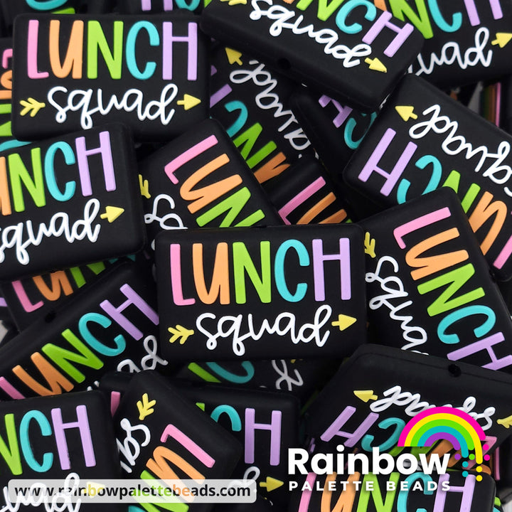 Lunch Squad Exclusive Silicone Focal Bead Pastel Rainbow Beads