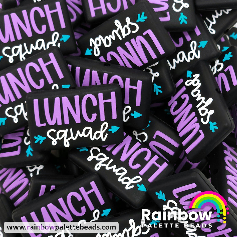 Lunch Squad Exclusive Silicone Focal Bead Turquoise and Purple Beads