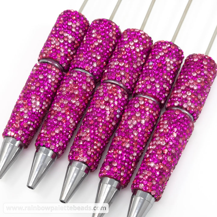 Magenta & Rose Confetti Crystal Full Rhinestone Beadable Diamond Pen