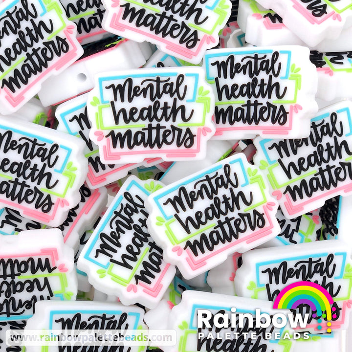 Mental Health Matters Exclusive Silicone Focal Bead White Beads