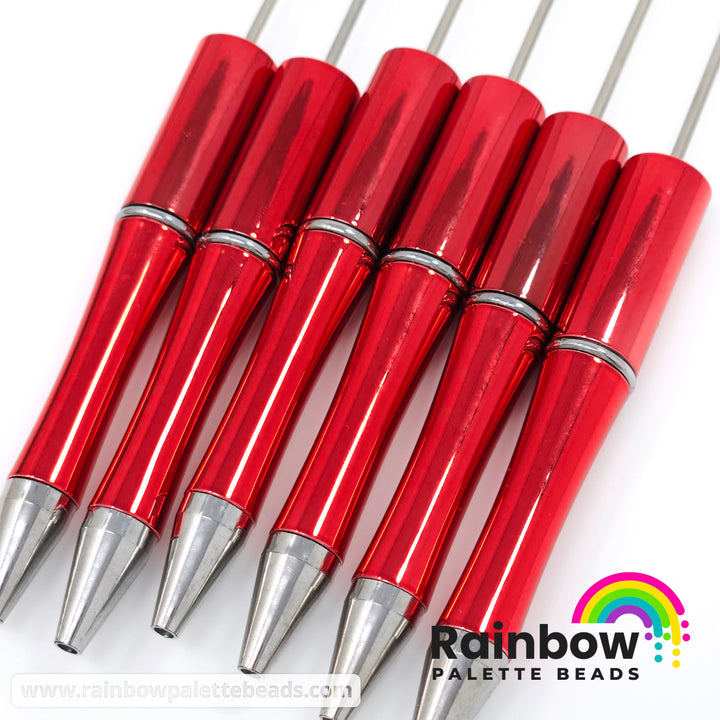 Metallic Red Beadable Plastic Pen