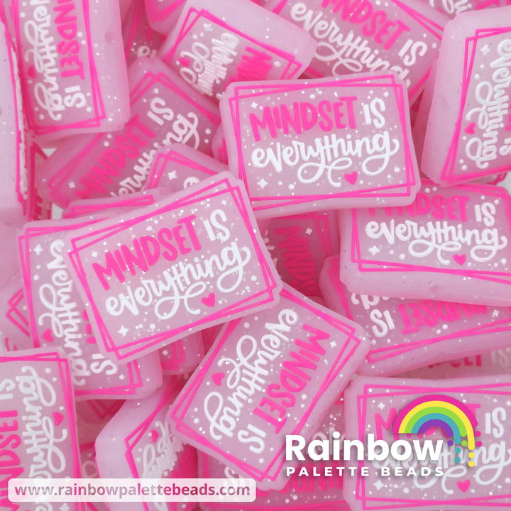 Mindset Is Everything Exclusive Silicone Focal Bead (Redesign) Neon Pink Beads