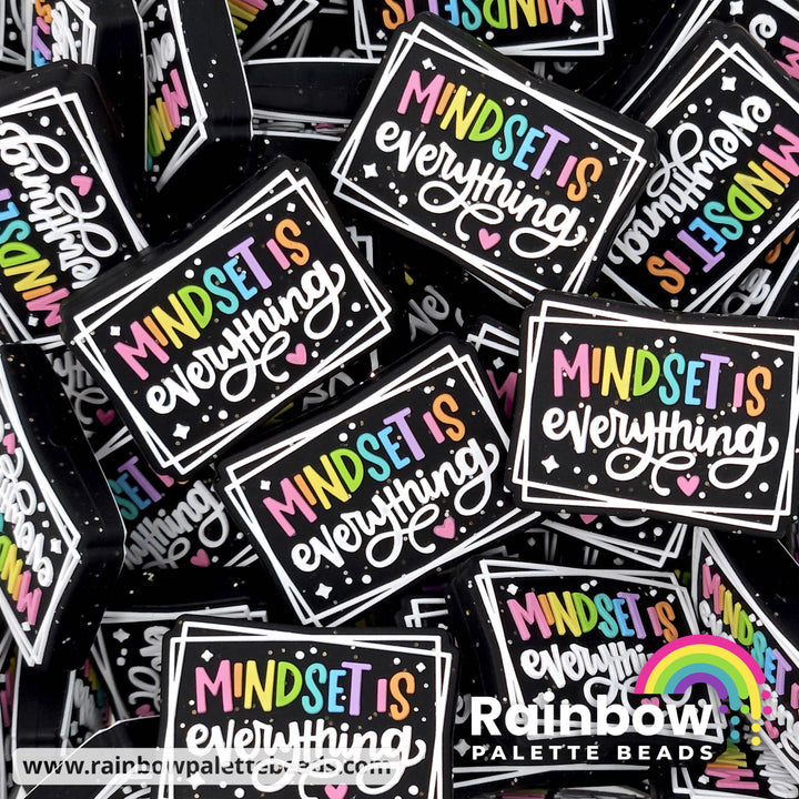 Mindset Is Everything Exclusive Silicone Focal Bead (Redesign) Pastel Rainbow Beads