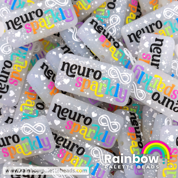 Neuro Sparkly Exclusive Silicone Focal Bead Silver Beads