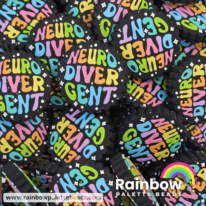 Neurodivergent Exclusive Silicone Focal Beads Black Glitter Beads