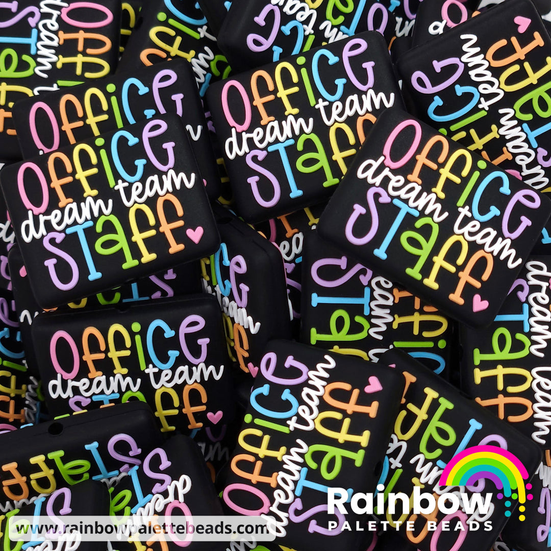 Office Staff Exclusive Silicone Focal Bead Pastel Rainbow Beads