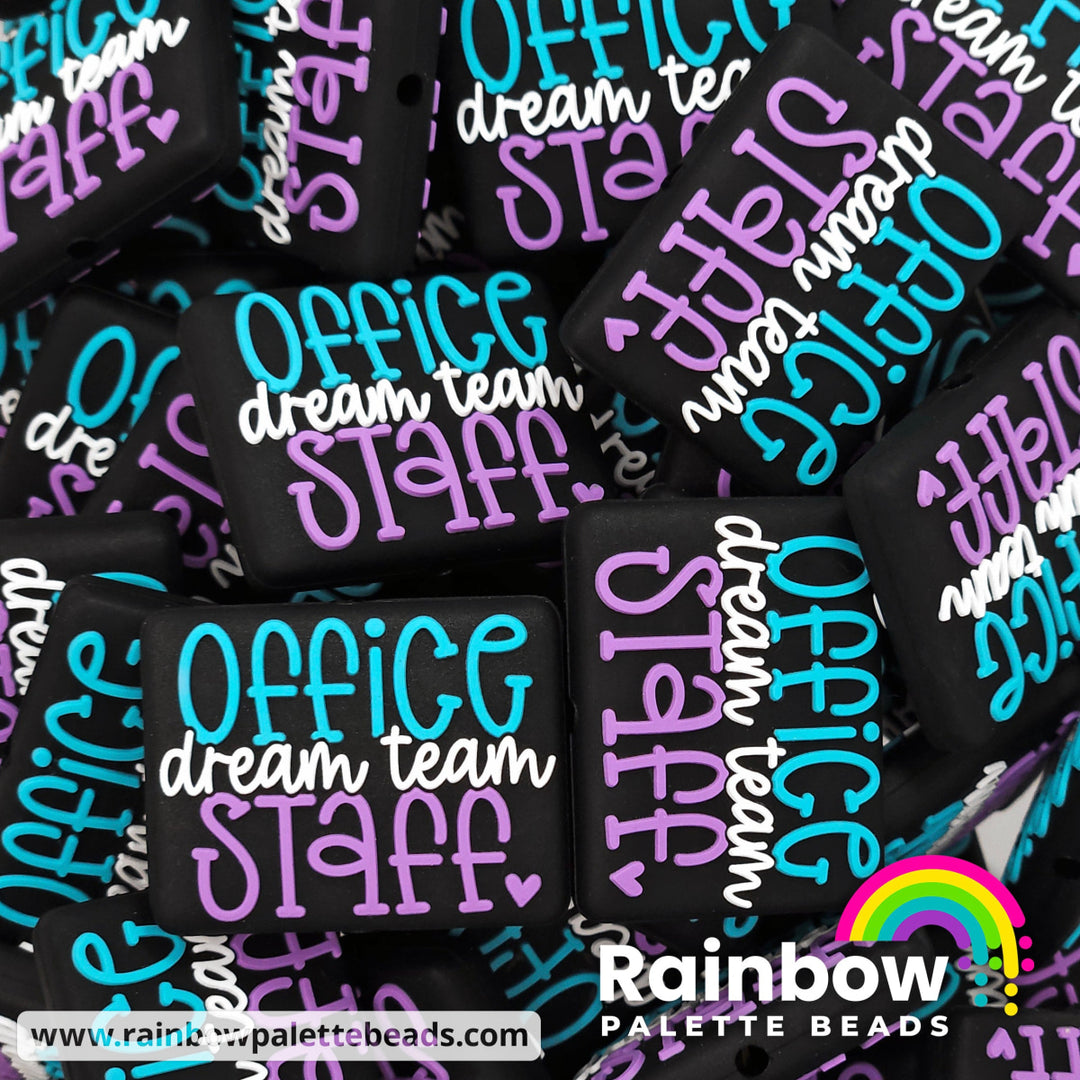 Office Staff Exclusive Silicone Focal Bead Turquoise and Purple Beads