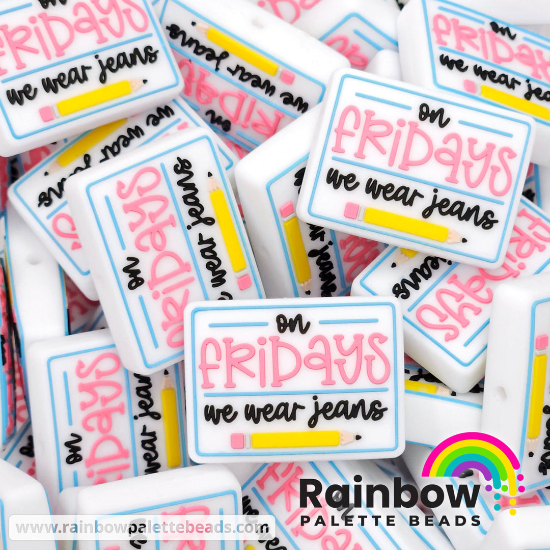 On Fridays We Wear Jeans Exclusive Silicone Focal Bead Beads