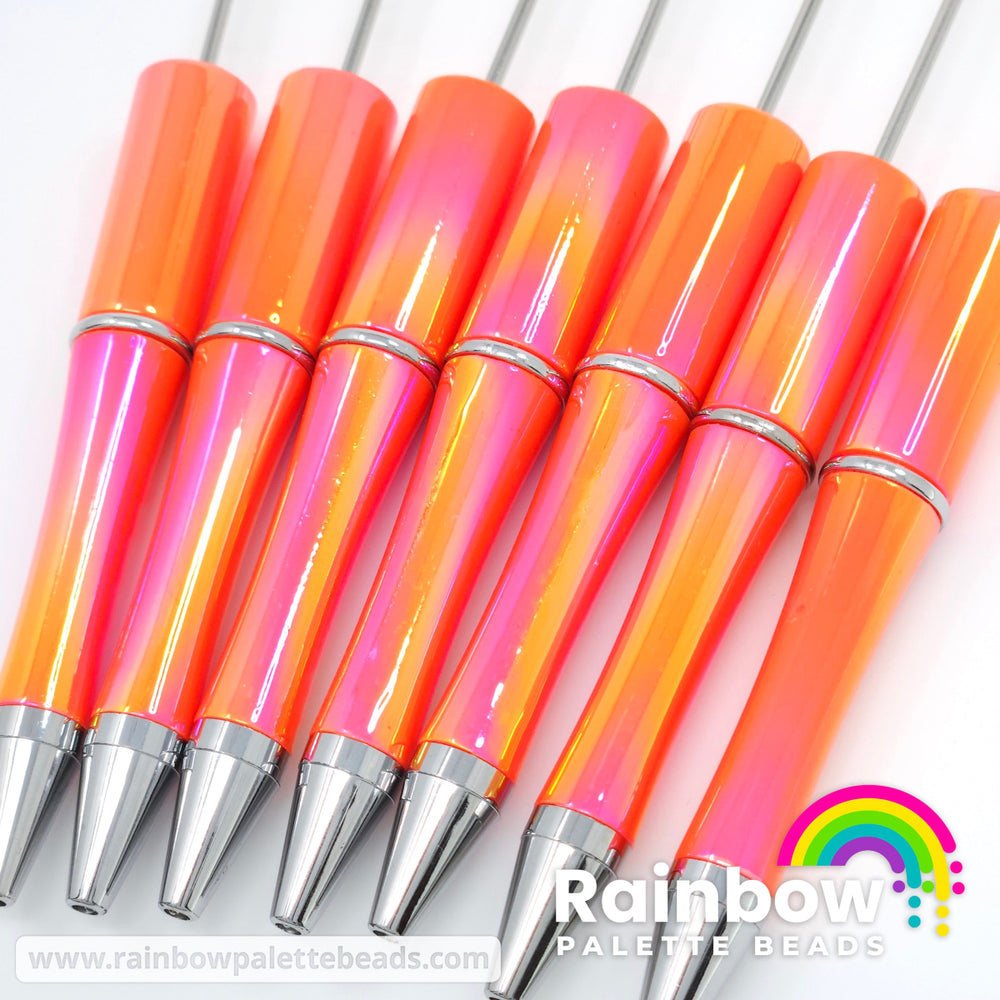 Orange Opal Beadable Plastic Pen