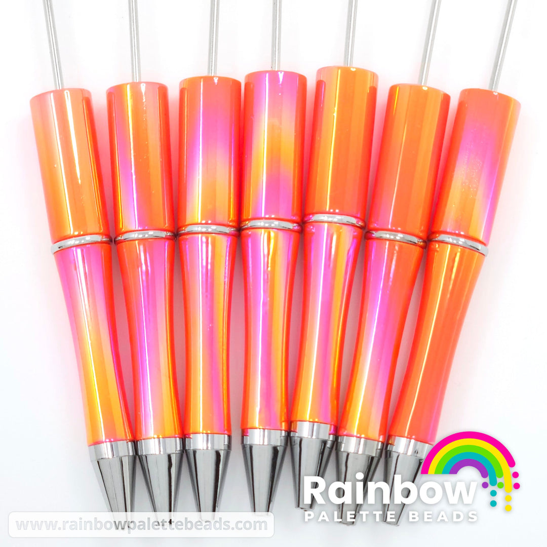 Orange Opal Beadable Plastic Pen