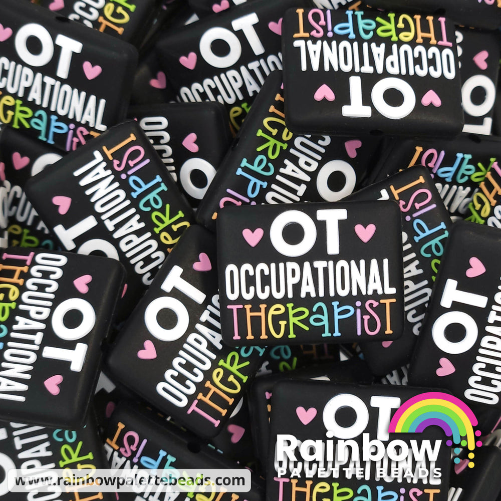 OT Occupational Therapist Exclusive Silicone Focal Beads Pastel Rainbow Beads