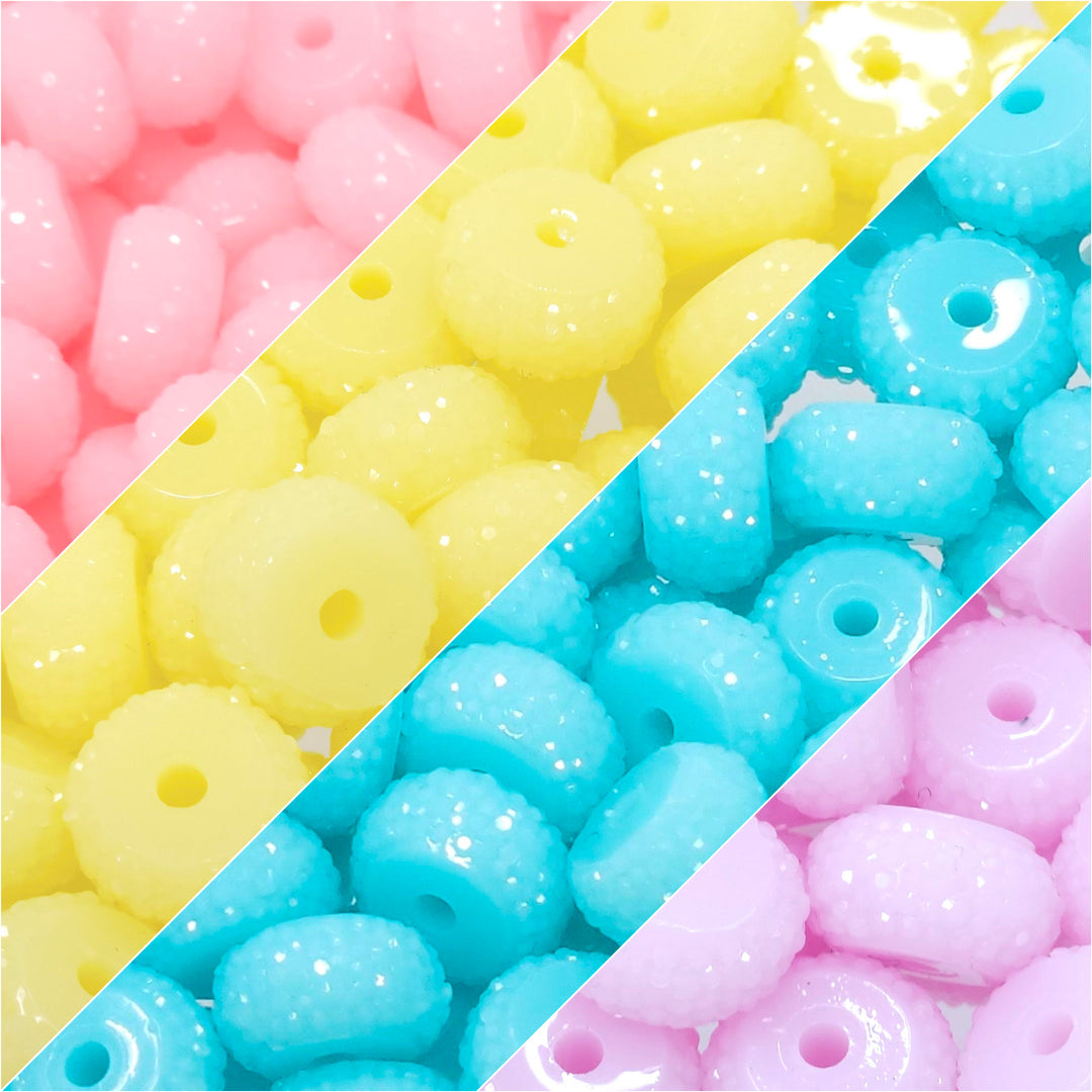 12mm Spring/Easter Pastel Abacus Acrylic Spacer Bead Mix (40 Beads)