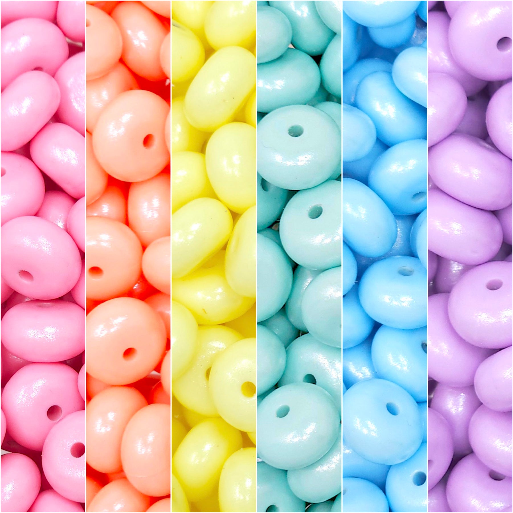 14mm Spring Pastel Shimmer Pearl Abacus Spacer Silicone Beads (30 bead ...