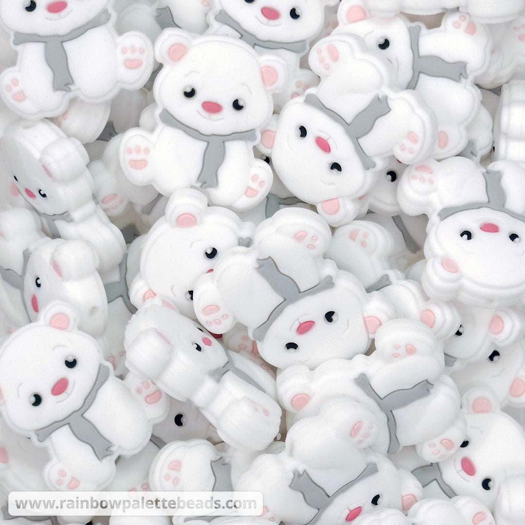 Polar Bear Silicone Focal Bead Beads