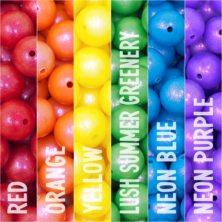 15mm Premium Traditional Rainbow Opal Silicone Bead Mix (30 beads)