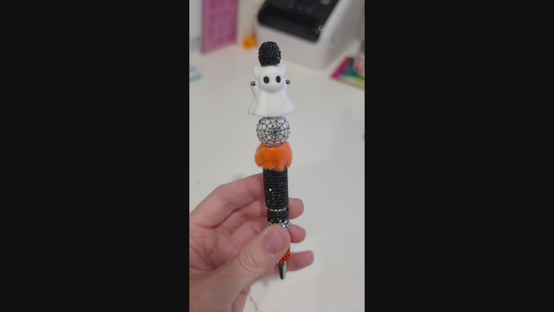3D Ghost Kitty Cat Exclusive Silicone Focal Beads
