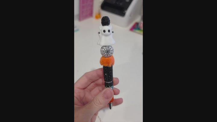 3D Ghost Kitty Cat Exclusive Silicone Focal Beads