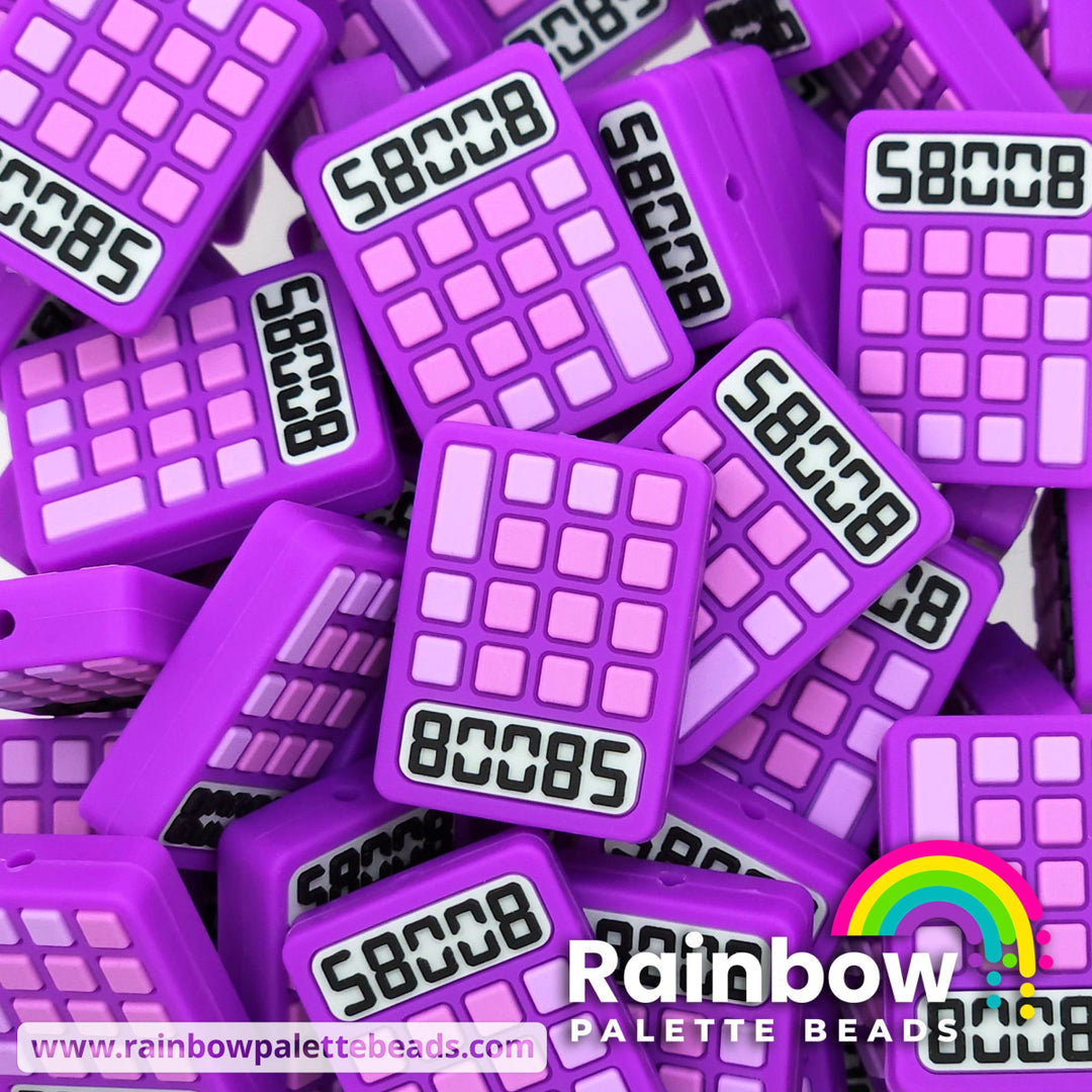 Purple ’58008’ Calculator Exclusive Silicone Focal Bead **discontinued** Beads