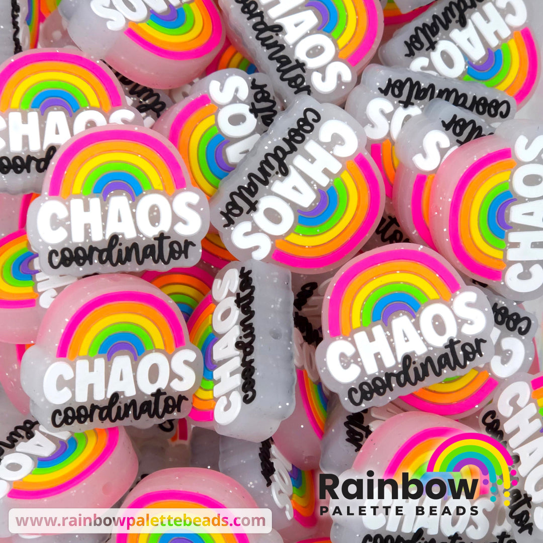 Rainbow Chaos Coordinator Exclusive Silicone Focal Bead - Neon Rainbow - Beads