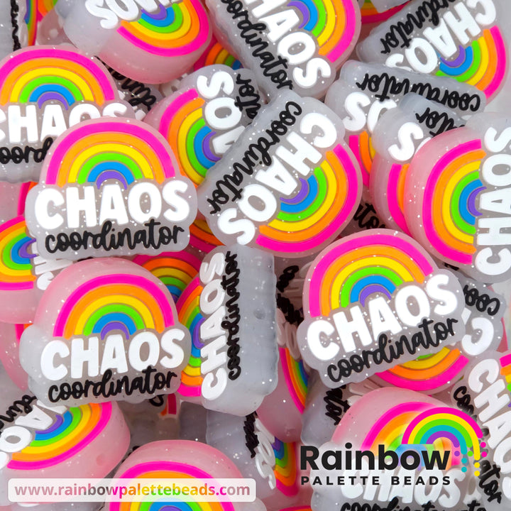 Rainbow Chaos Coordinator Exclusive Silicone Focal Bead - Neon Rainbow - Beads