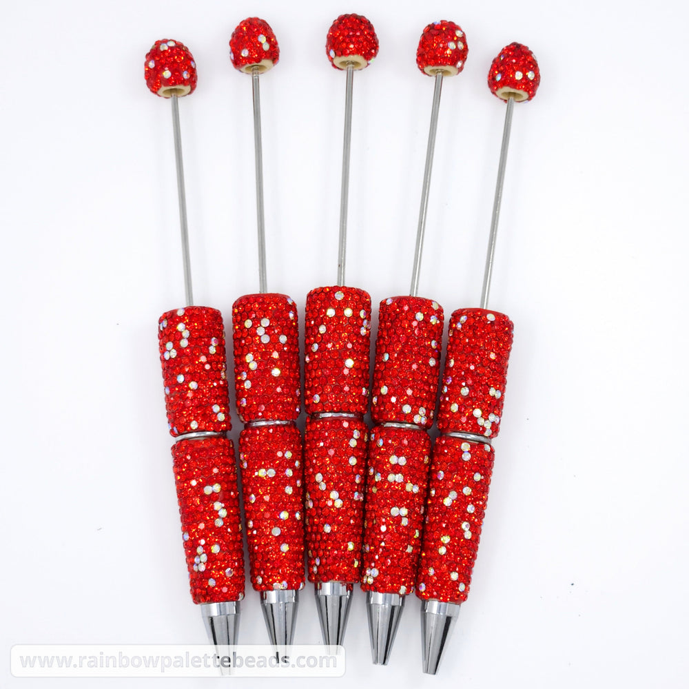Red Sparkle Full Rhinestone Beadable Diamond Pen