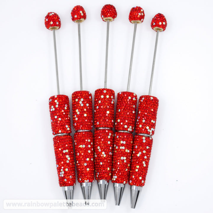 Red Sparkle Full Rhinestone Beadable Diamond Pen