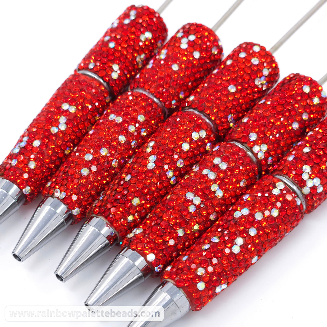 Red Sparkle Full Rhinestone Beadable Diamond Pen