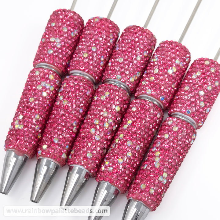 Rose Pink Sparkle Full Rhinestone Beadable Diamond Pen