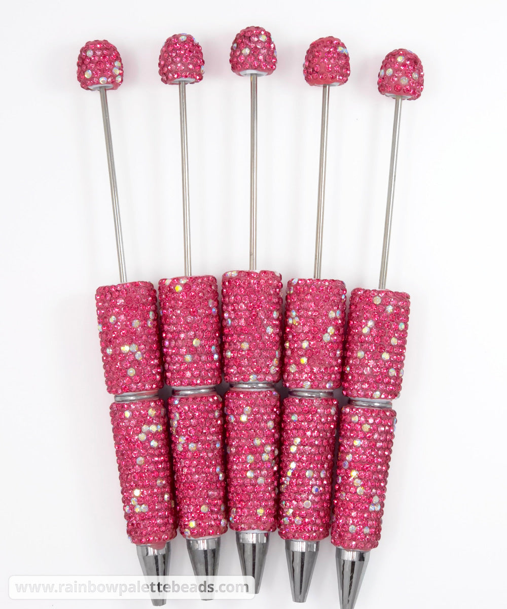 Rose Pink Sparkle Full Rhinestone Beadable Diamond Pen