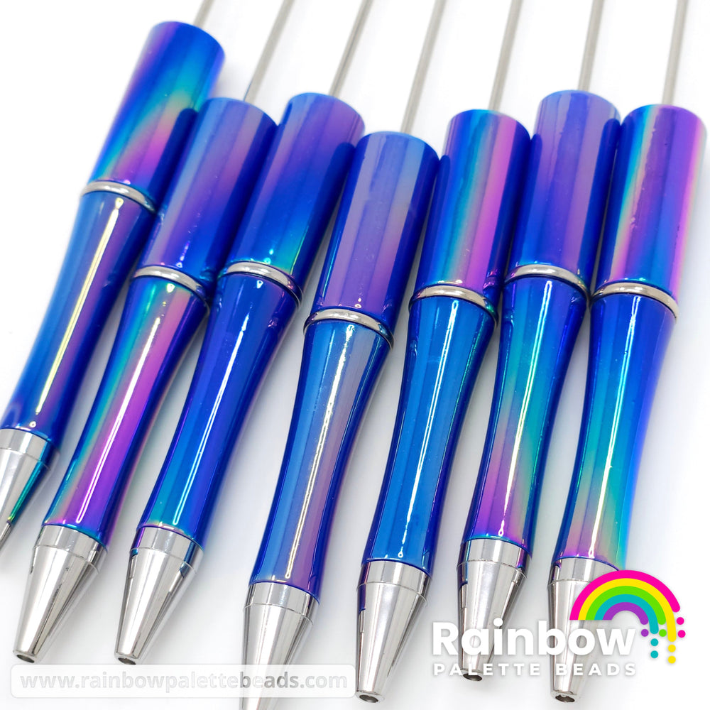 Royal Blue Opal Beadable Plastic Pen