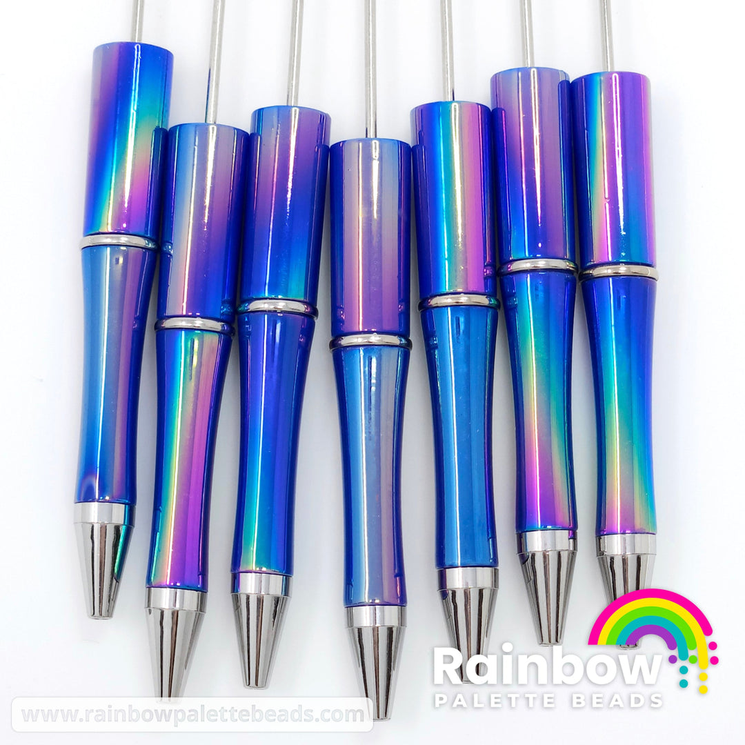 Royal Blue Opal Beadable Plastic Pen