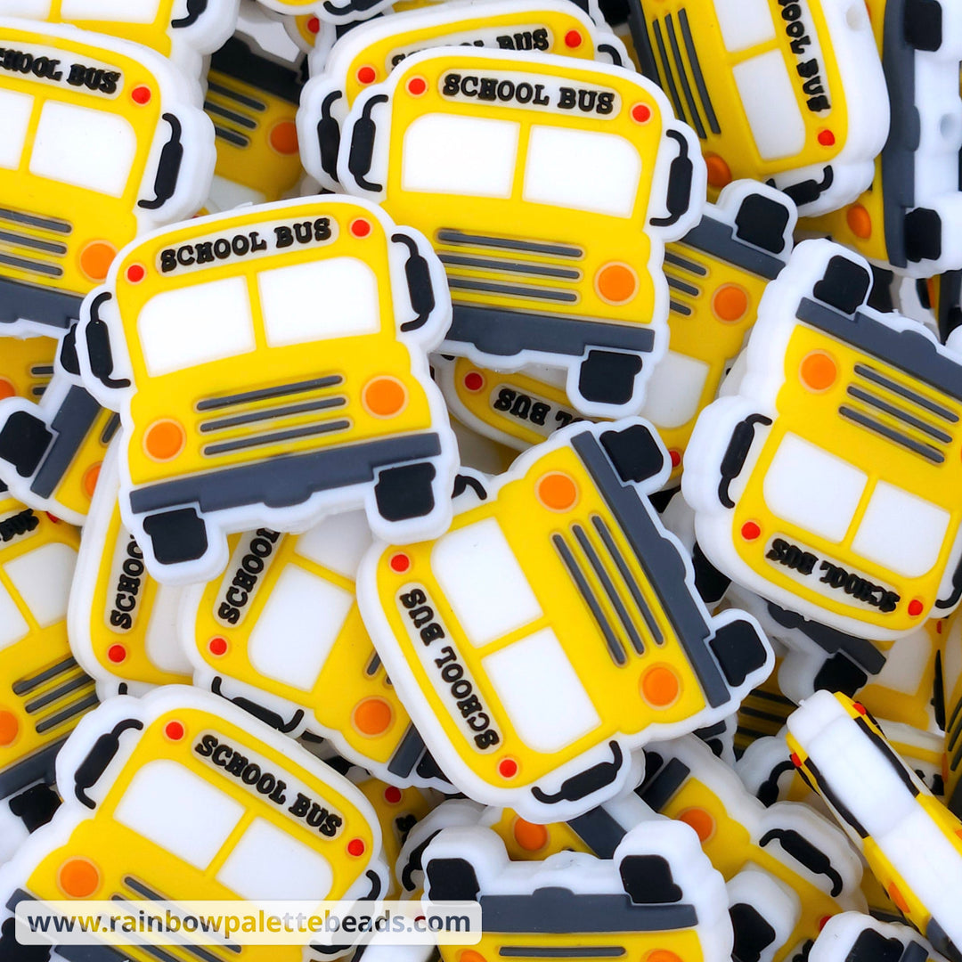 School Bus Silicone Focal Bead Beads
