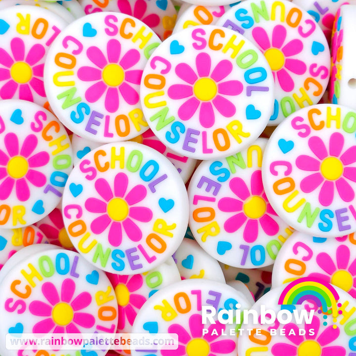 School Counselor Exclusive Silicone Focal Beads White Beads