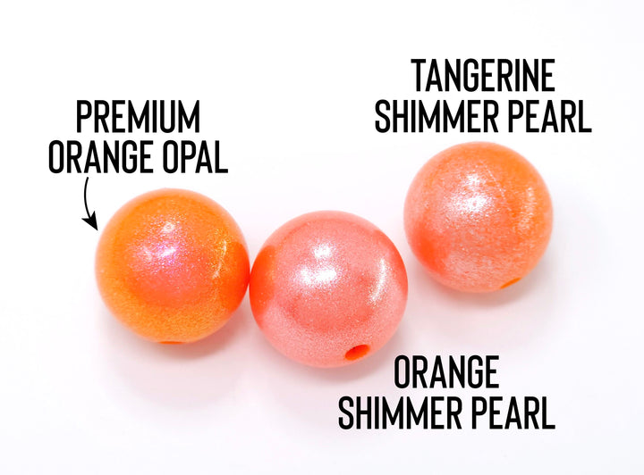 15mm Premium Orange Opal Silicone Bead