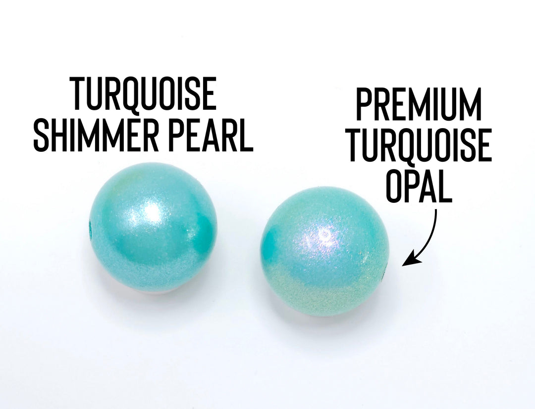 15mm Premium Turquoise Opal Silicone Bead